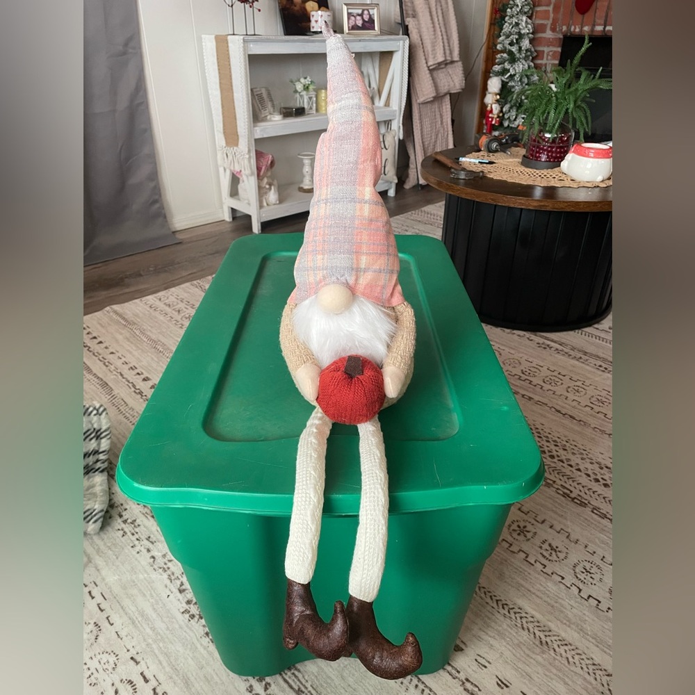 Plaid Gnome with  Pumpkin Decor